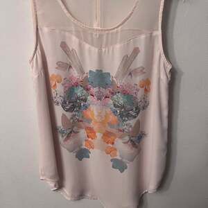 Women's Pink and Cream Vest